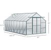 16' x 8' Walk-in Aluminum Greenhouse Polycarbonate Kit