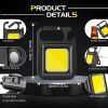 Cob Keychain Work Light 800 Lumens, Rechargeable