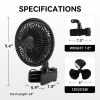 HealSmart 6-Inch Grow Tent Poles Clip Fan