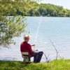 Fishing Chair With Backrest Built-In Cooler Bag
