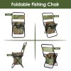 Fishing Chair With Backrest Built-In Cooler Bag
