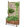 50 Inch Wood Planter Box with Trellis
