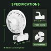 HealSmart 6-Inch Grow Tent Poles Clip Fan/ White