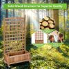 50 Inch Wood Planter Box with Trellis