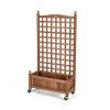 50 Inch Wood Planter Box with Trellis
