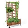 50 Inch Wood Planter Box with Trellis