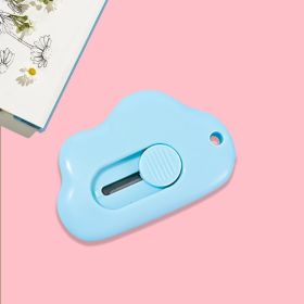 Mini Retractable Utility Knife Box Cutter (Color: Cloud-blue)