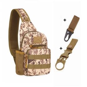 Tactical Shoulder Backpack (Color: Desert And 2 Hooks)