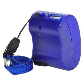 USB Hand Crank Phone Charger Manual; Survival Tools (Color: Blue)