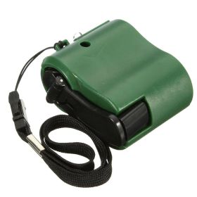 USB Hand Crank Phone Charger Manual; Survival Tools (Color: Green)