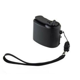 USB Hand Crank Phone Charger Manual; Survival Tools (Color: Black)