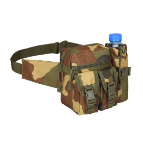 Tactical Denim Waistbag With Water Bottle Holder (Color: Jungle Camouflage)