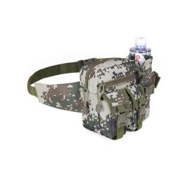 Tactical Denim Waistbag With Water Bottle Holder (Color: Camouflage)