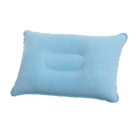 Portable Fold Inflatable Air Pillow (Color: G911F-light blue, size: 43X27cm)