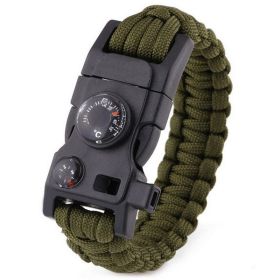 Survival Parachute Cord Bracelet (Color: Army Green)