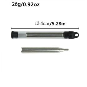1pc Collapsible Stainless Steel Blow Fire Tool (Color: Black)