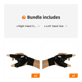 1pc Rechargeable Led Flashlight Fishing Gloves (Color: Right Hand One+Left Hand One)