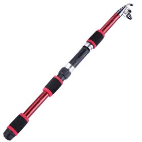 Telescopic Fishing Rod Glass Fiber (Color: Red)