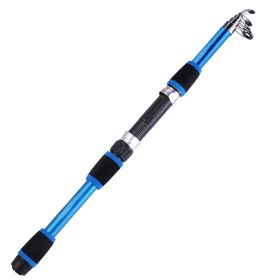 Telescopic Fishing Rod Glass Fiber (Color: Blue)