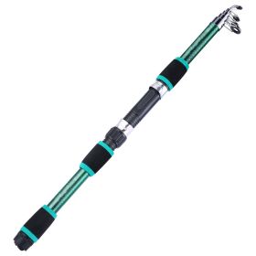 Telescopic Fishing Rod Glass Fiber (Color: Green)