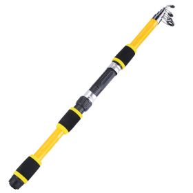 Telescopic Fishing Rod Glass Fiber (Color: Yellow)