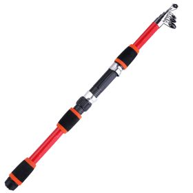 Telescopic Fishing Rod Glass Fiber (Color: Orange)