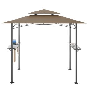 8 x 5 FT Grill Pergola Tent with Air Vent (Color: Khaki)