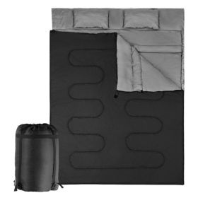 Double Person Waterproof Sleeping Bag W/ 2 Pillows (Type: Sleeping Pad, Color: Black)