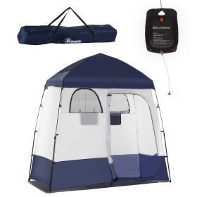 Instant Outdoor Shower Tent Enclosure w/ 2 Rooms (Color: as Pic)