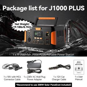 FF Flashfish J1000 PLUS 1000W Portable Power (Color: 230V Universal)