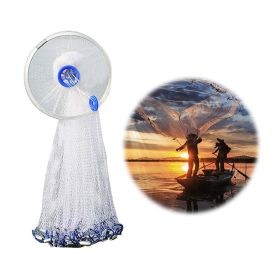 Heavy Duty Fishing Throw Net (Style: Nylon Line W/ Ring, Net Size: 6FT Dia x 0.47in Mesh)