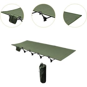 Portable Folding Outdoor Camping Cot Bed (Colour: green)