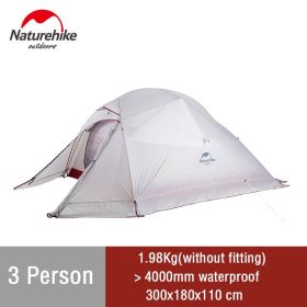 Naturehike Cloud Up Camping Tent (Color: 3 man Gray with flap)